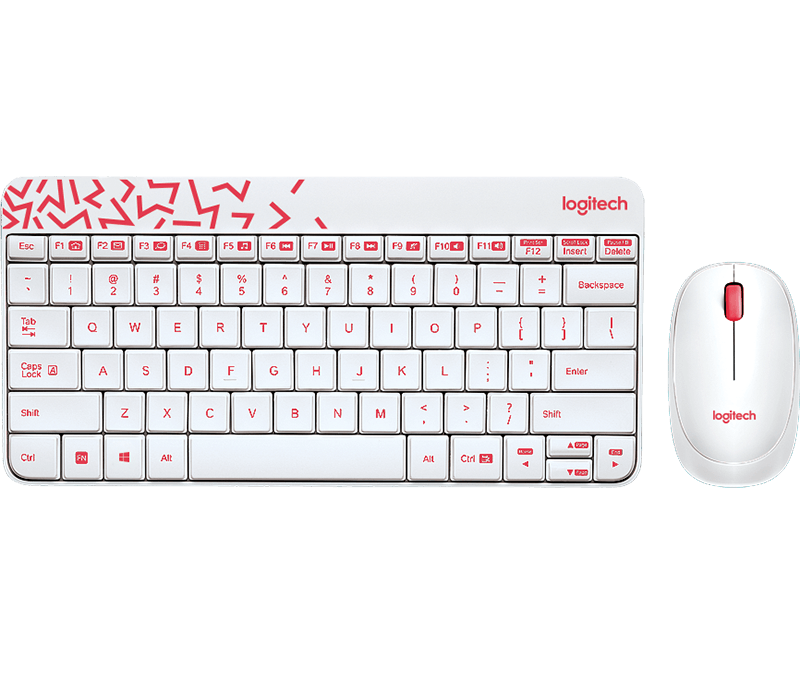 Wireless Keyboard and Mouse Combo MK240 (White/Vivid Red)