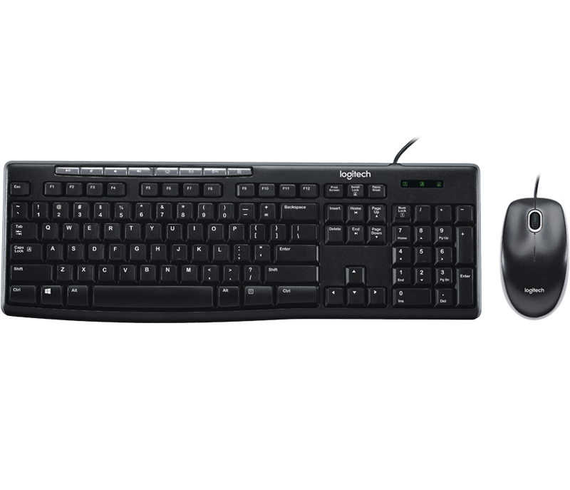 Logitech MK200 Media Corded Keyboard and Mouse Combo