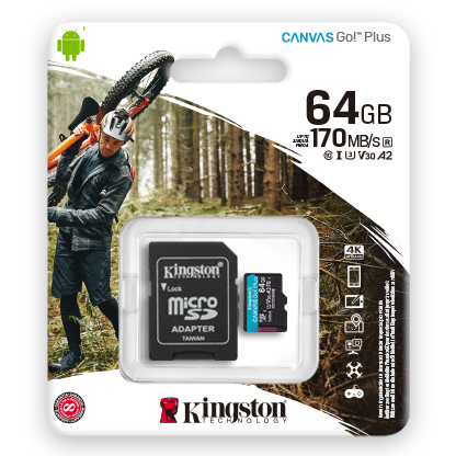 Kingston Canvas Go! Plus microSD Memory Card 64GB